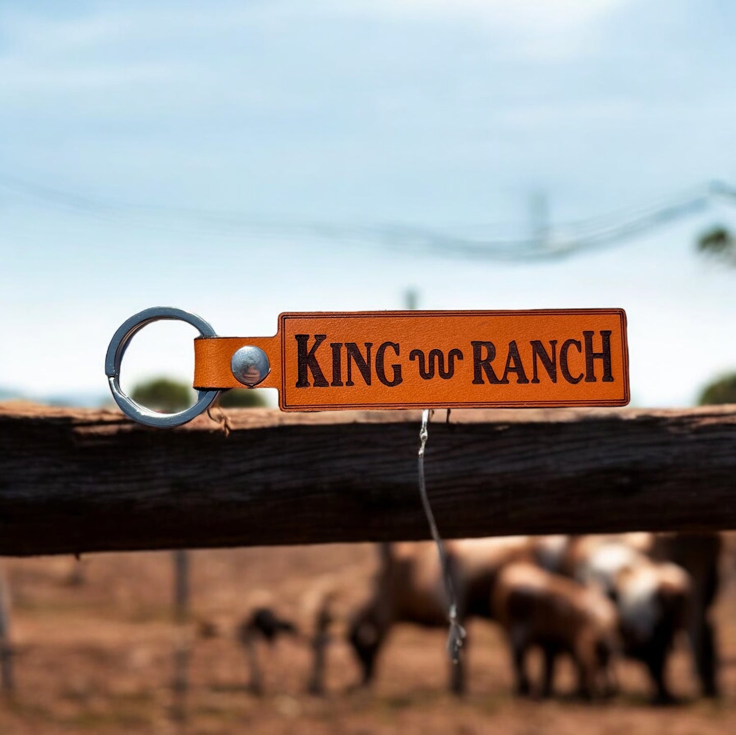 King Ranch Keychain for Trucks, Power Stroke, Genuine Leather