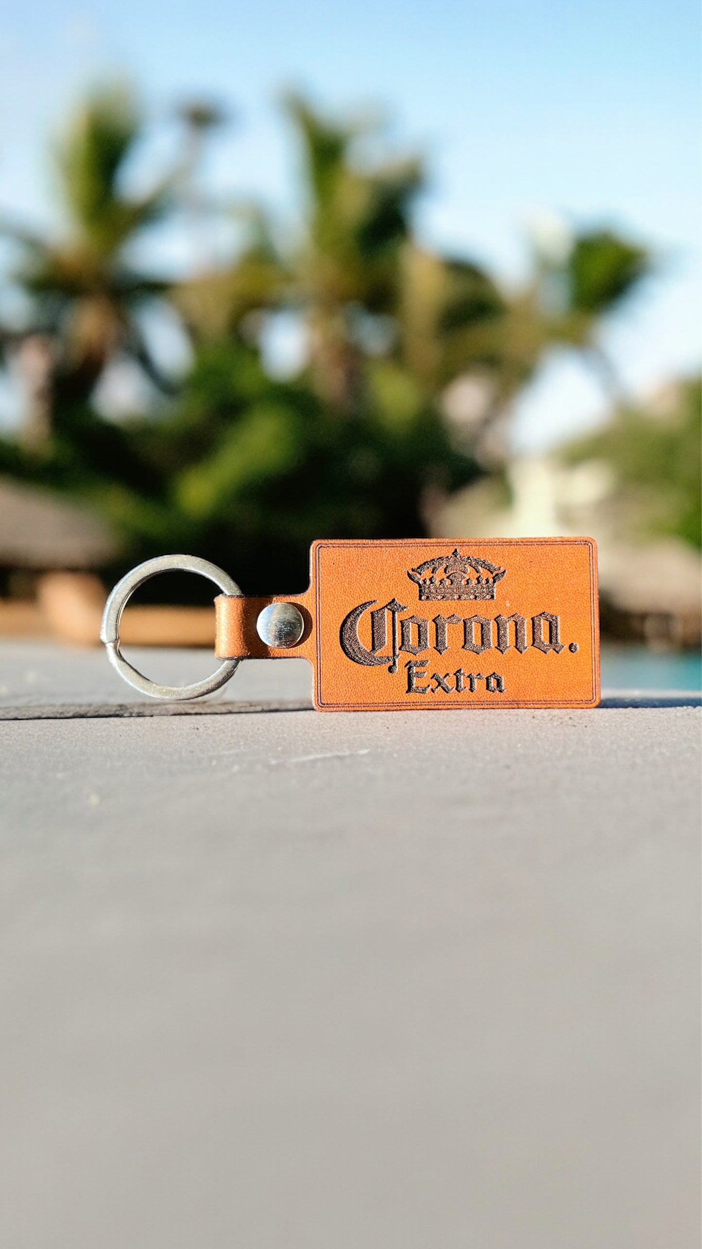 Corona Extra Genuine Leather Keychain for Beer Drinkers