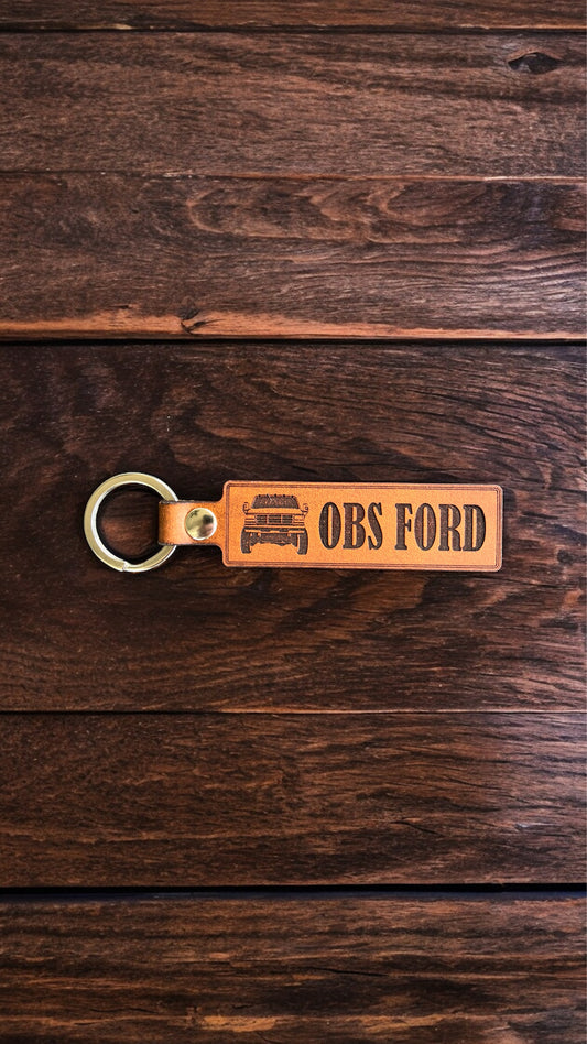 OBS Ford Genuine Leather Keychain for Trucks