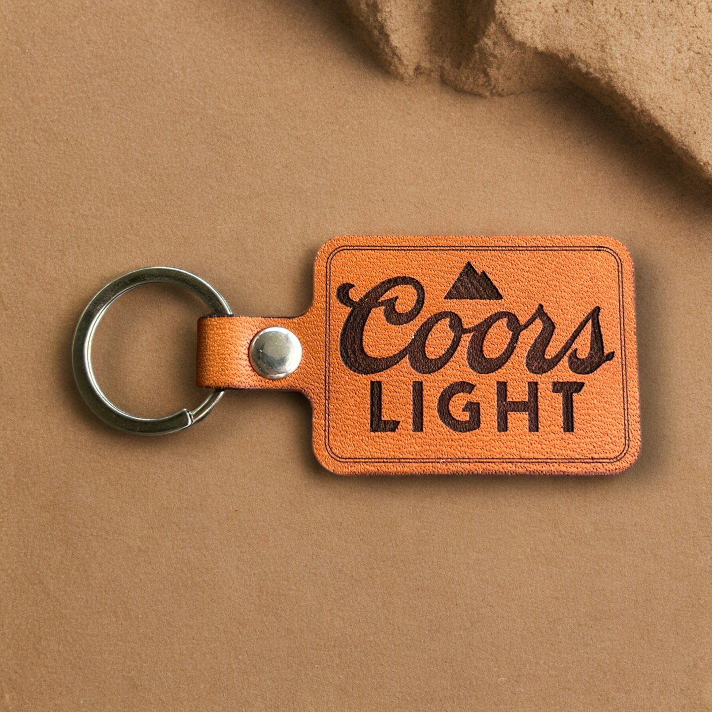 Coors Light Genuine Leather Keychain for Beer Drinkers