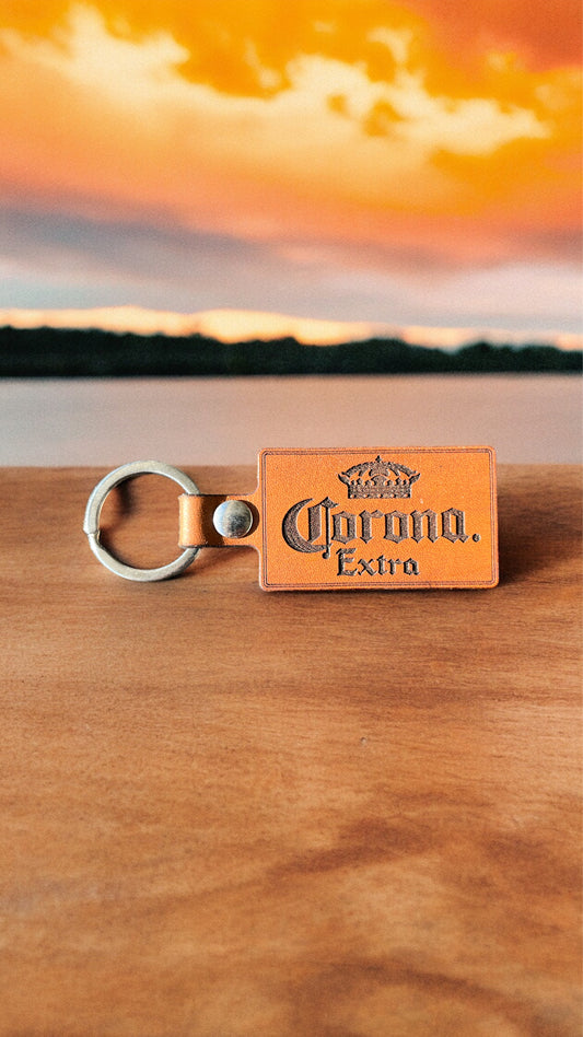 Corona Extra Genuine Leather Keychain for Beer Drinkers