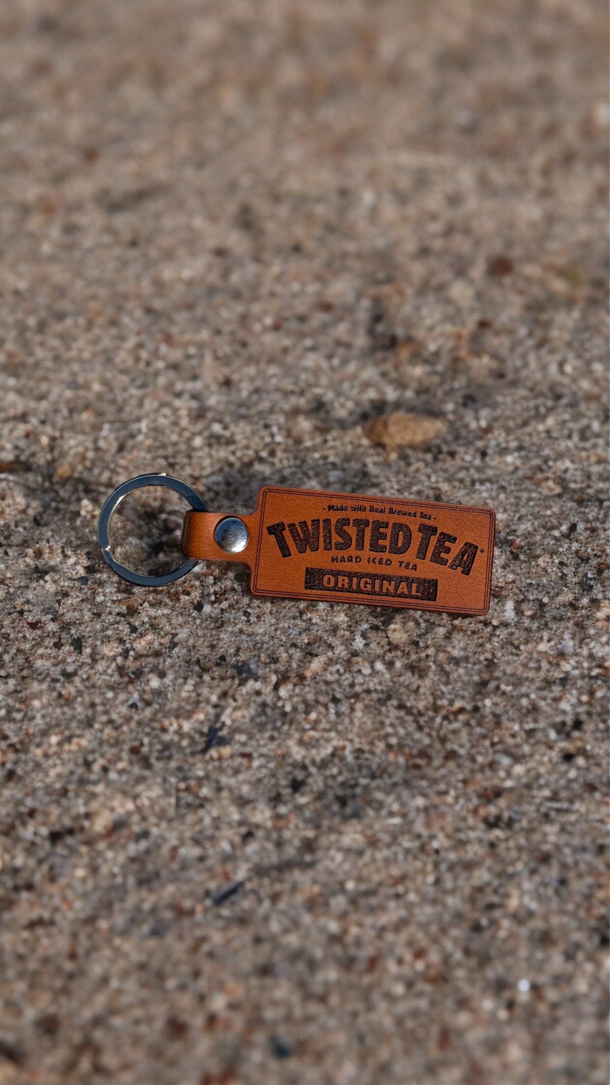 Twisted Tea Genuine Leather Keychain for Beer Drinkers