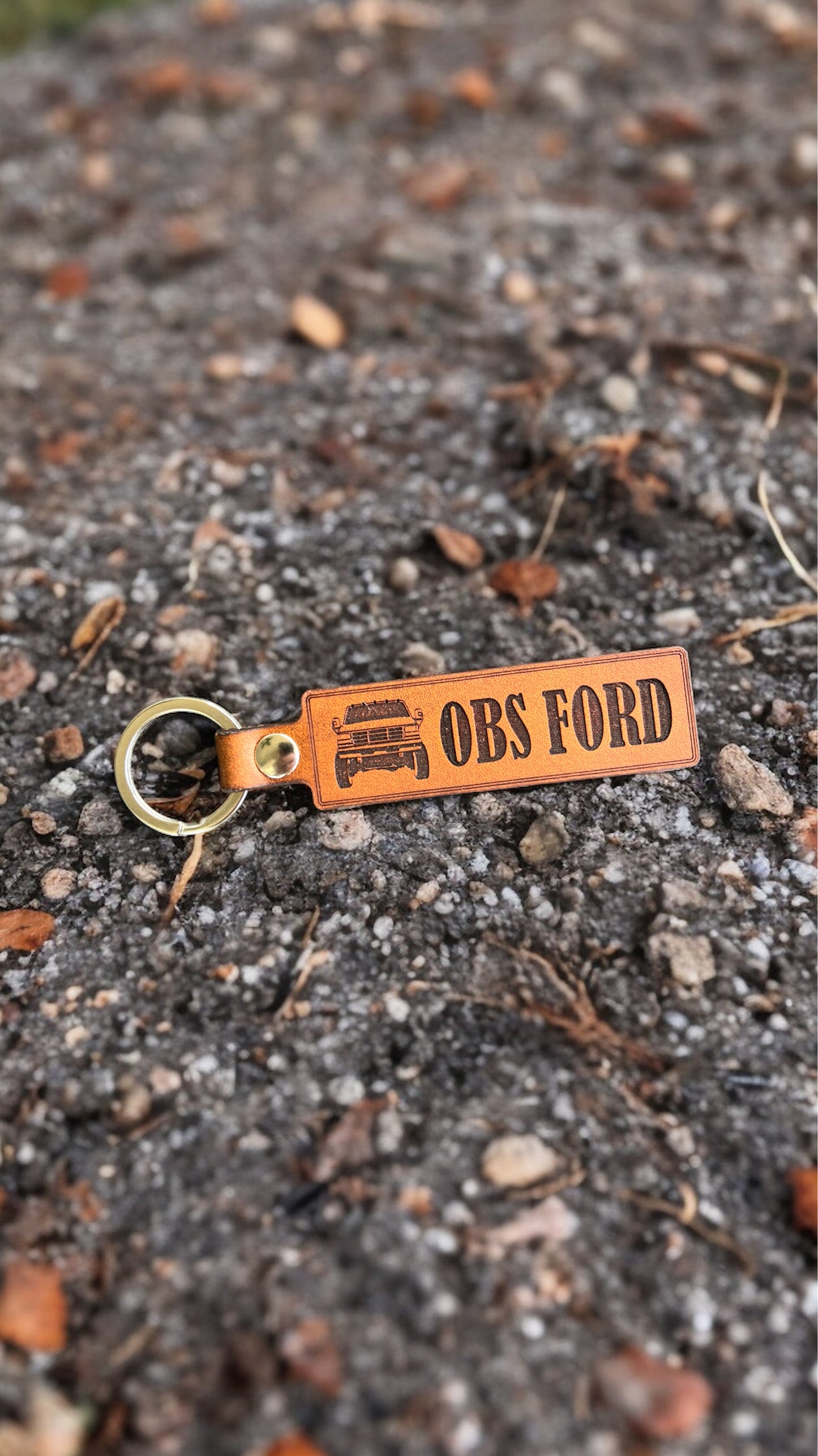 OBS Ford Genuine Leather Keychain for Trucks