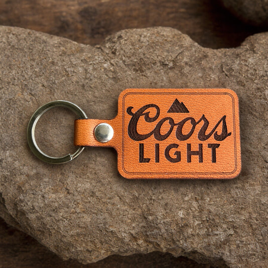 Coors Light Genuine Leather Keychain for Beer Drinkers