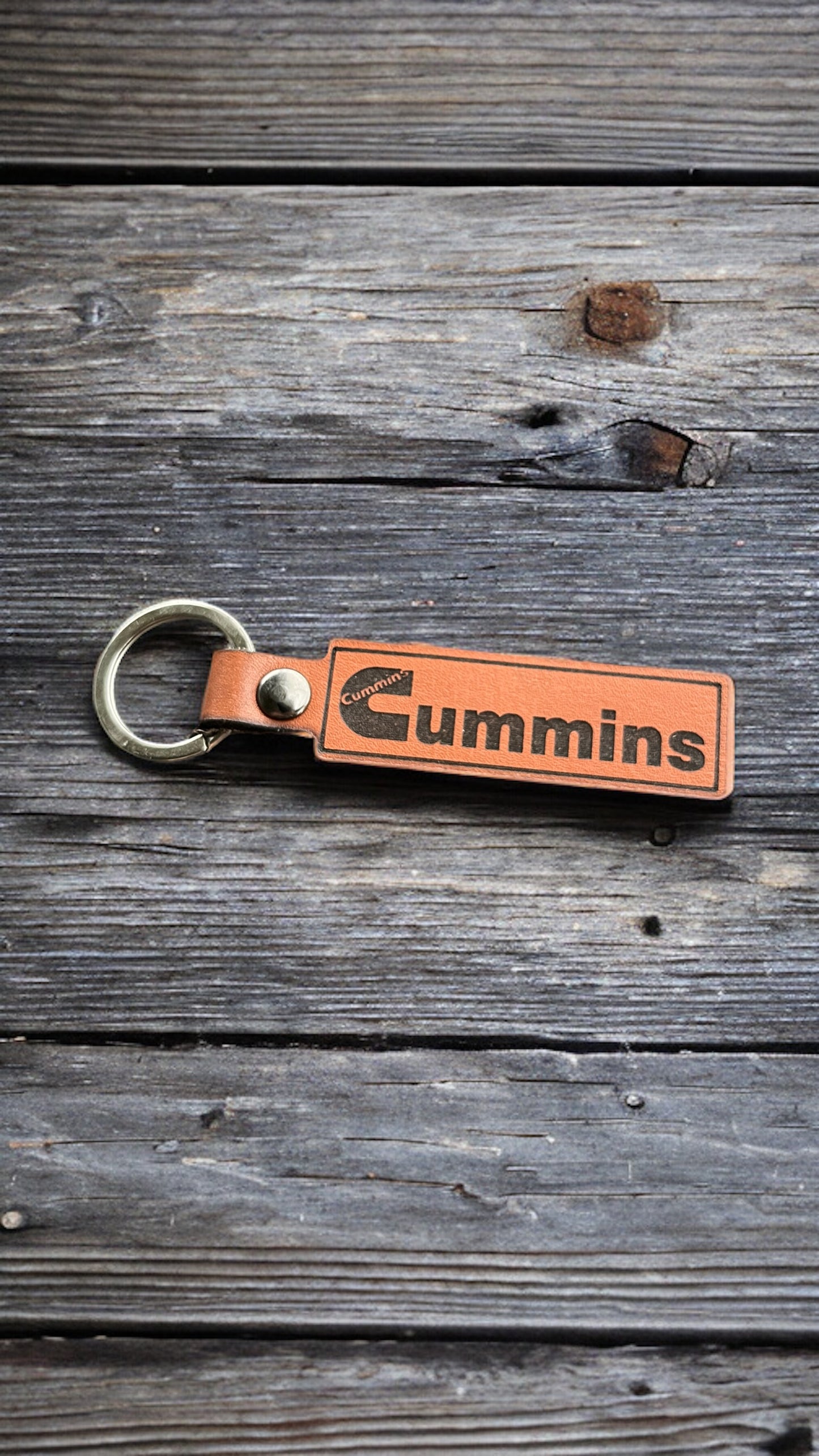 Cummins Ram Genuine Leather Keychain for Diesel Trucks