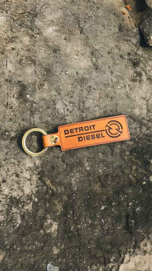 Detroit Diesel Genuine Leather Keychain for Trucks