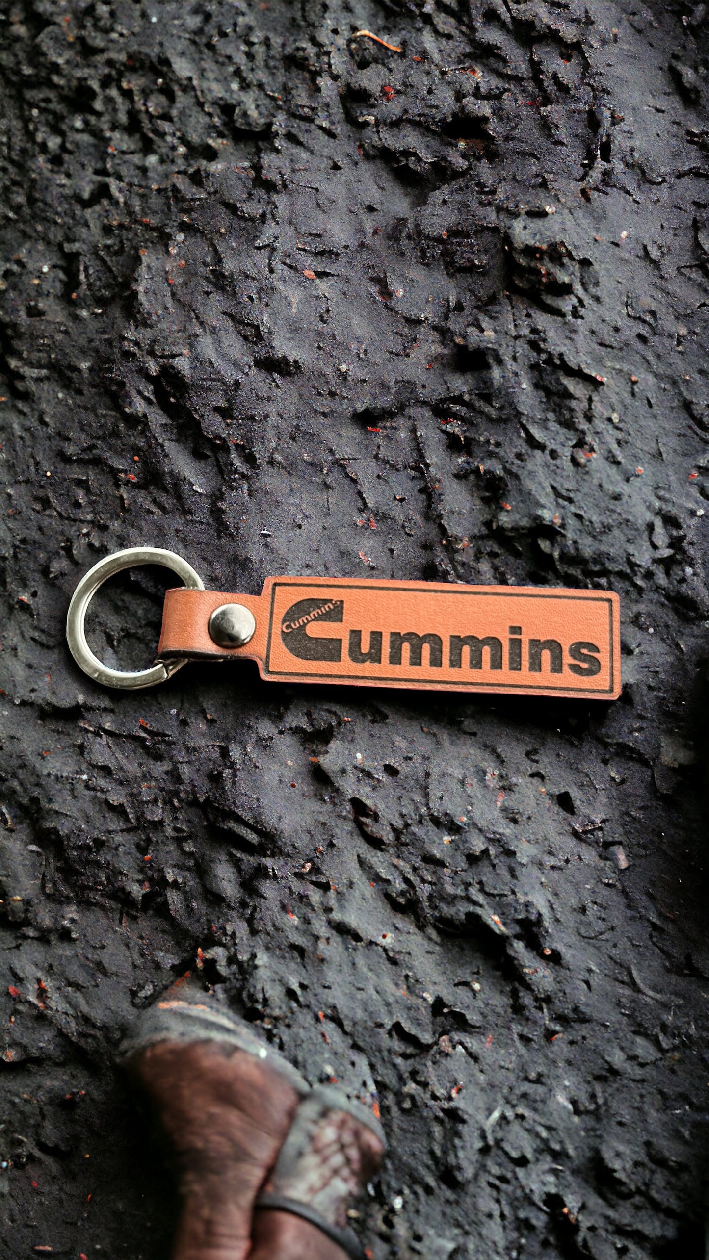 Cummins Ram Genuine Leather Keychain for Diesel Trucks