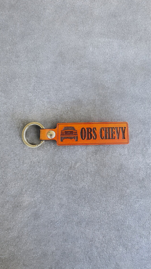 OBS Chevy Genuine Leather Keychain for Trucks