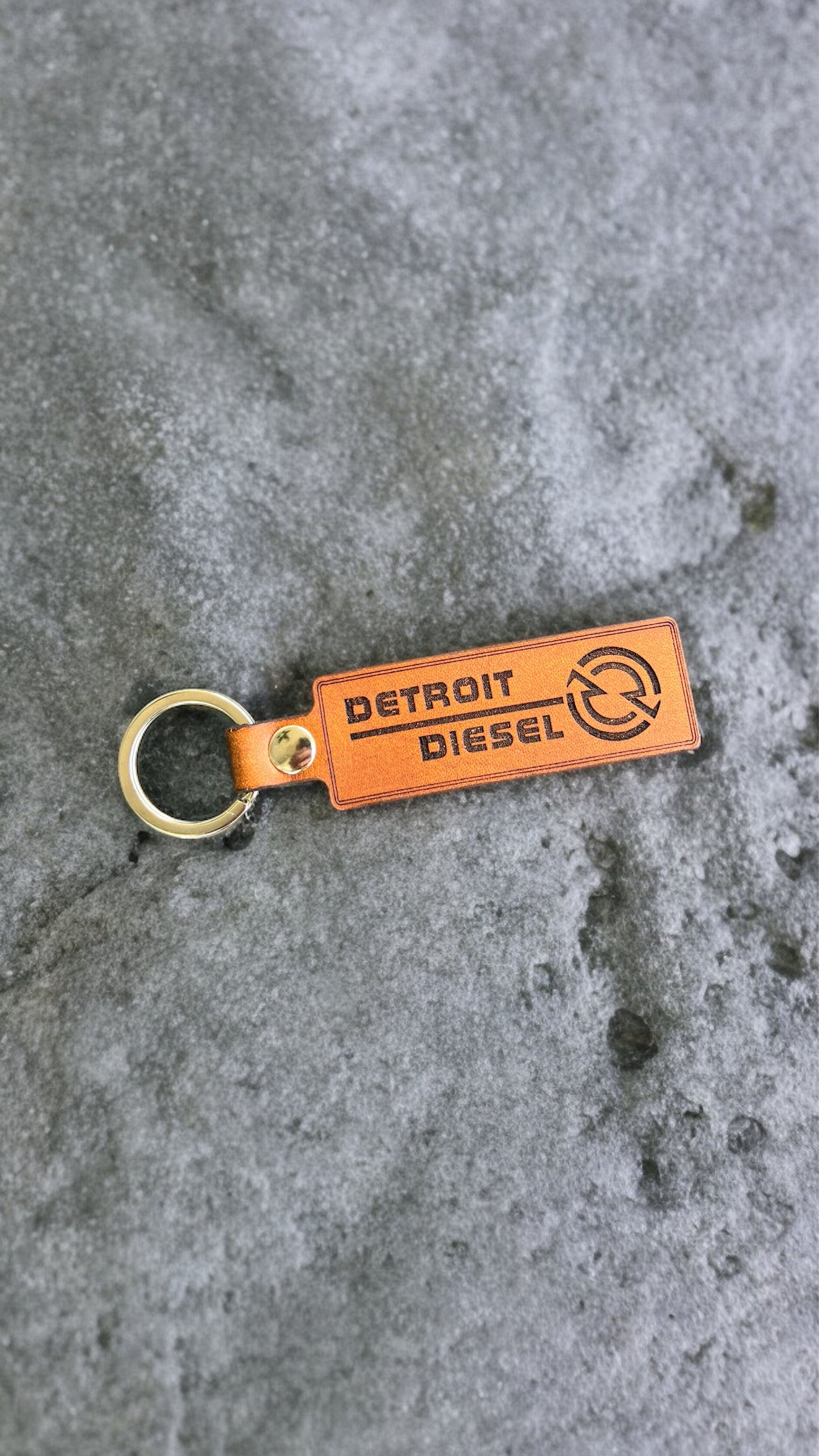 Detroit Diesel Genuine Leather Keychain for Trucks